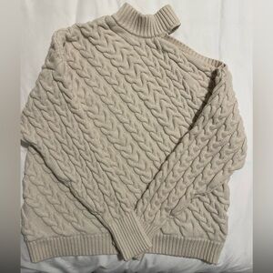Zara Cream Ribbed Knit Sweater